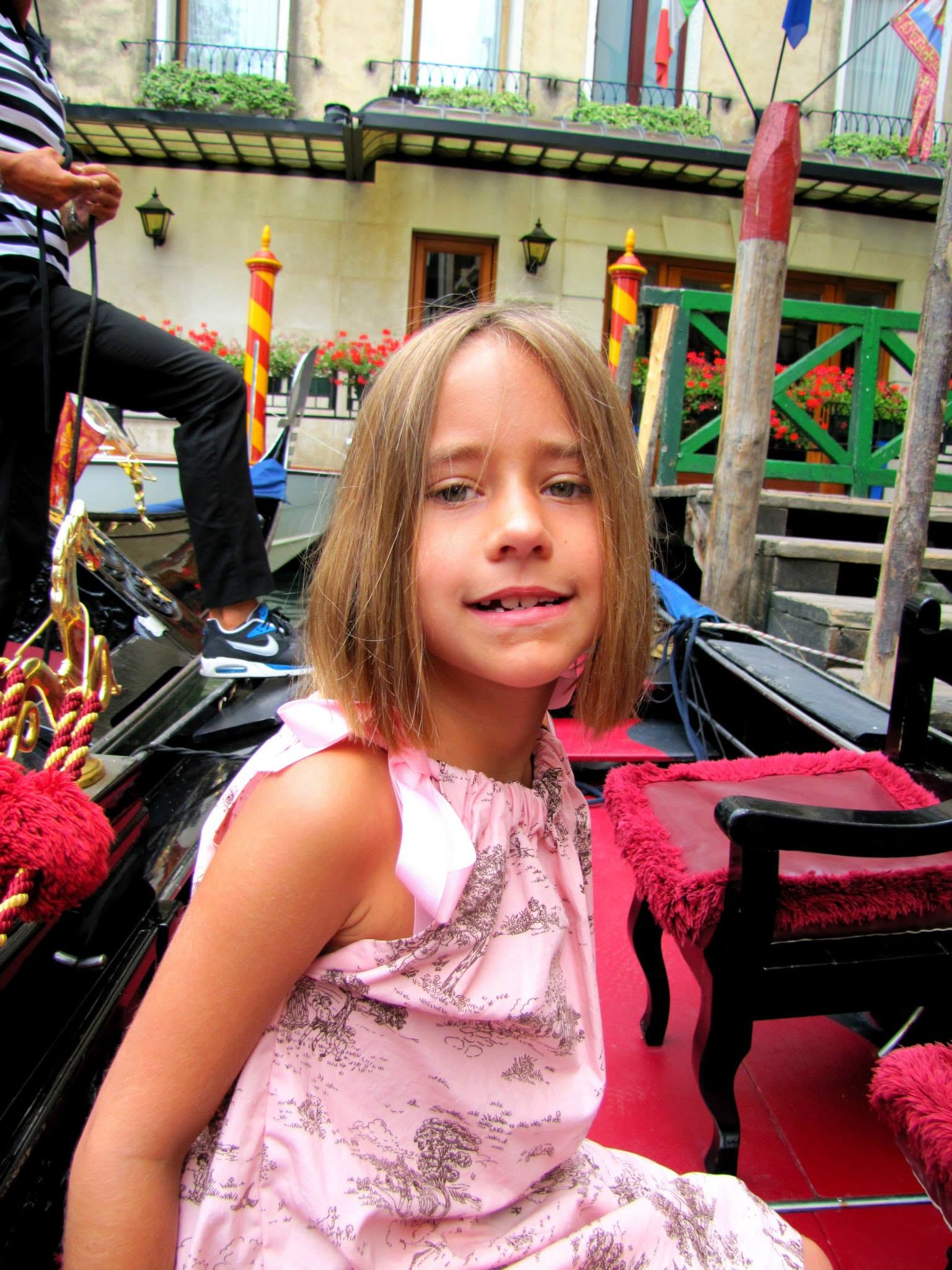 Lisa in our gondola on the Grand Canal