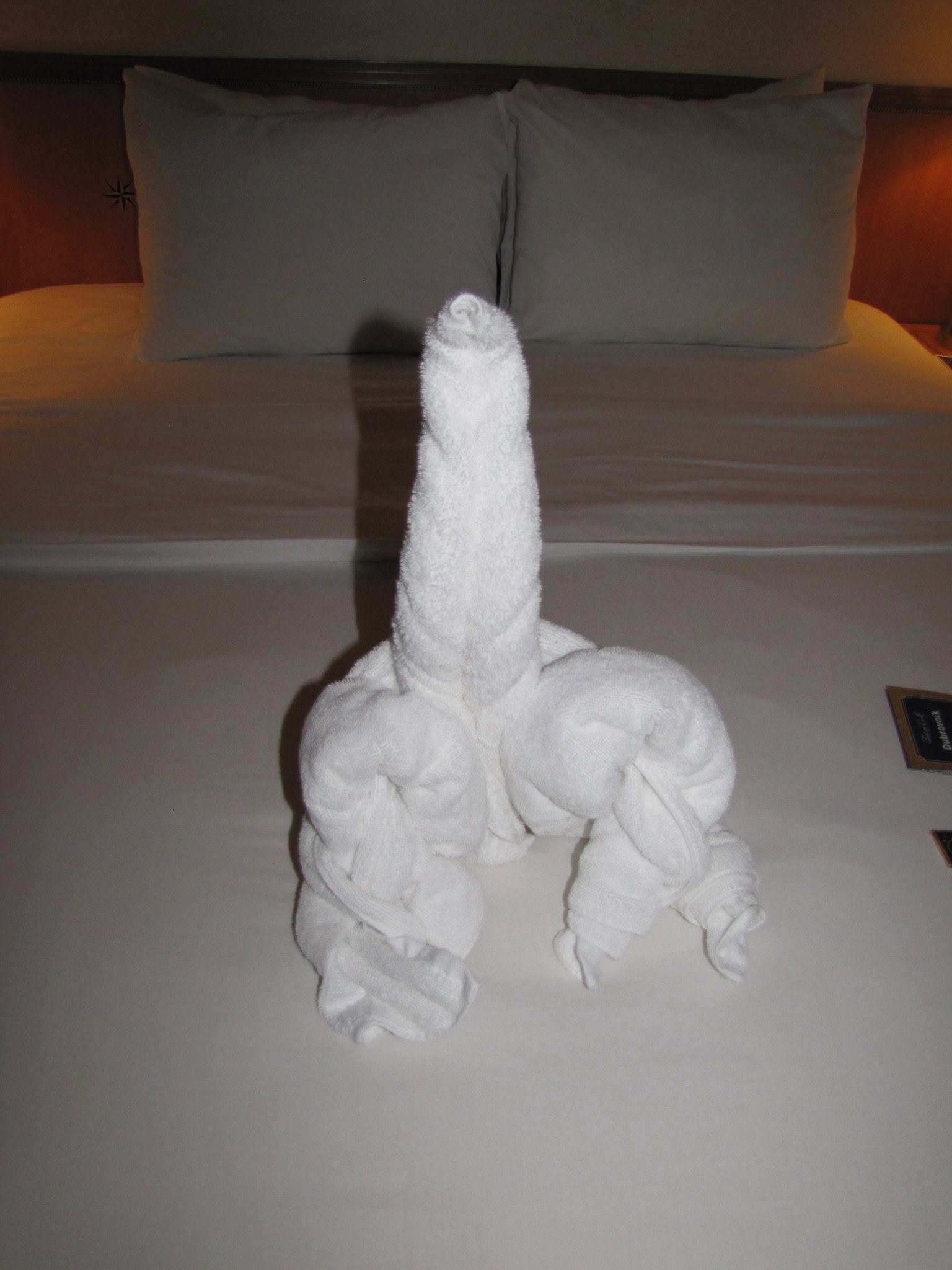 Our towel art on the last night in Venice