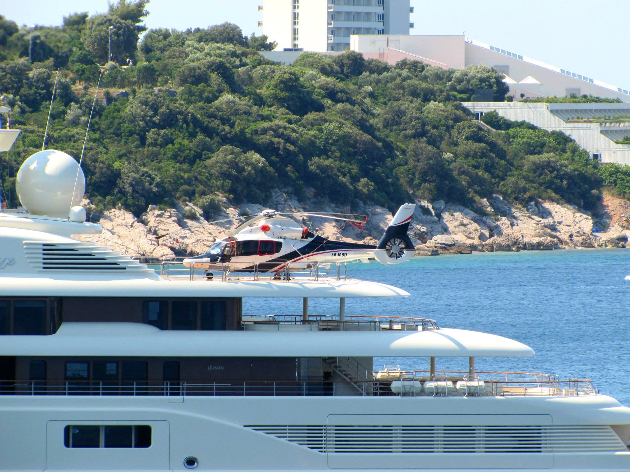 A yacht with a helipad in Dubrovnik