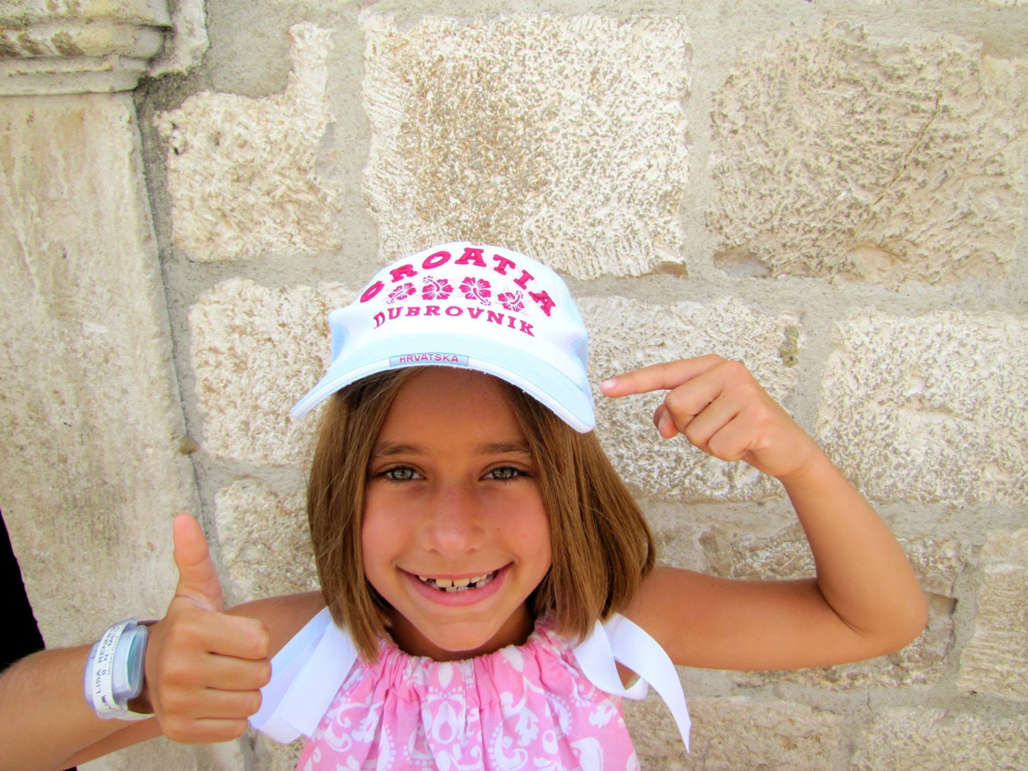 Lisa in her new Dubrovnik cap in the Old Town