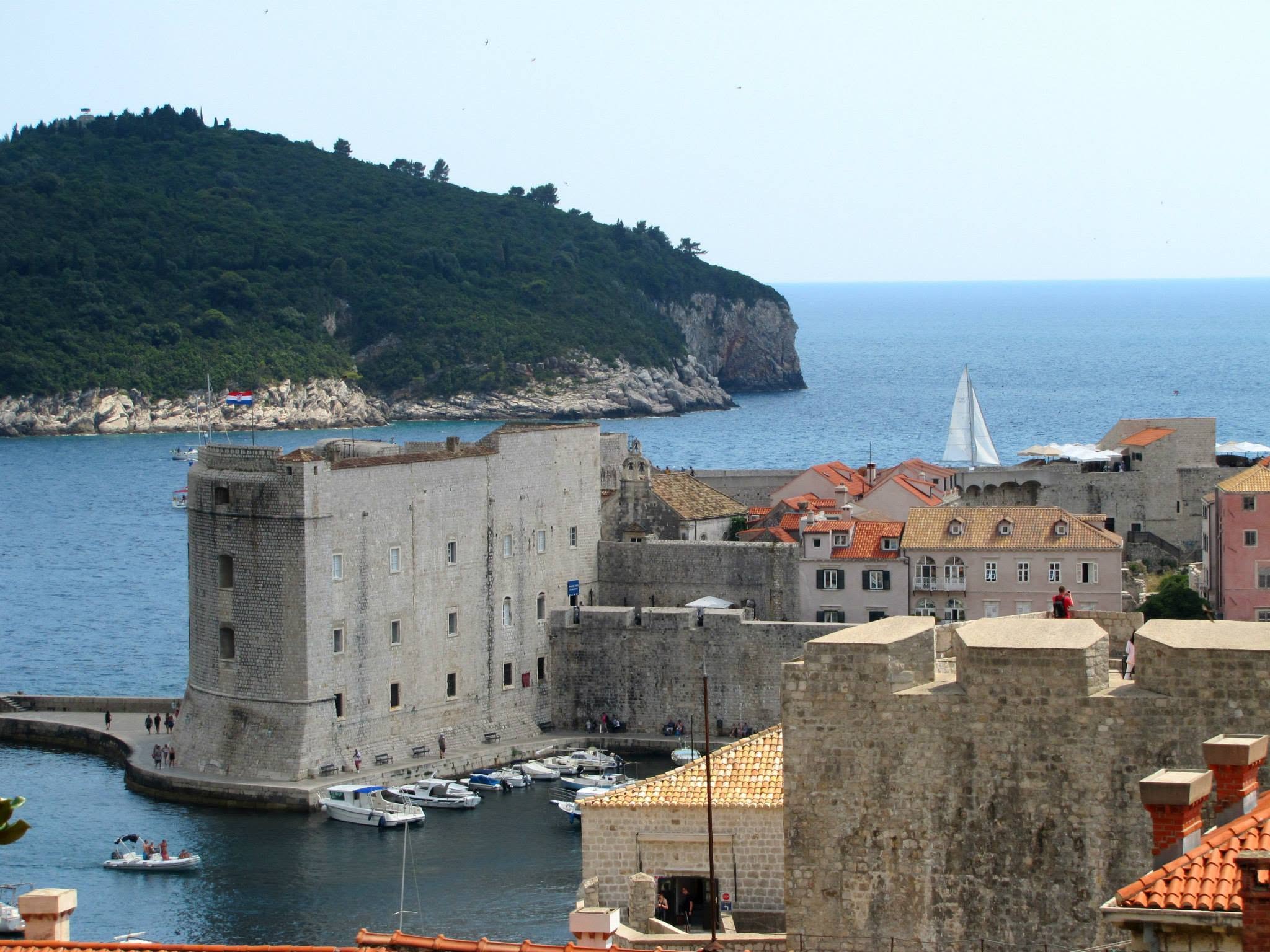 The Old Town harbor from the cable car station