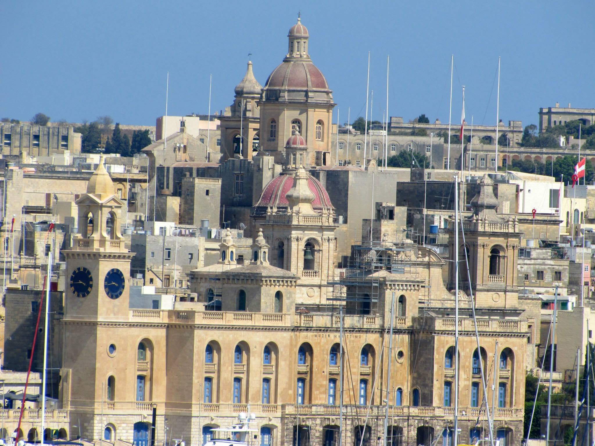 Church domes and old buildings from Deck 10 in Valletta
