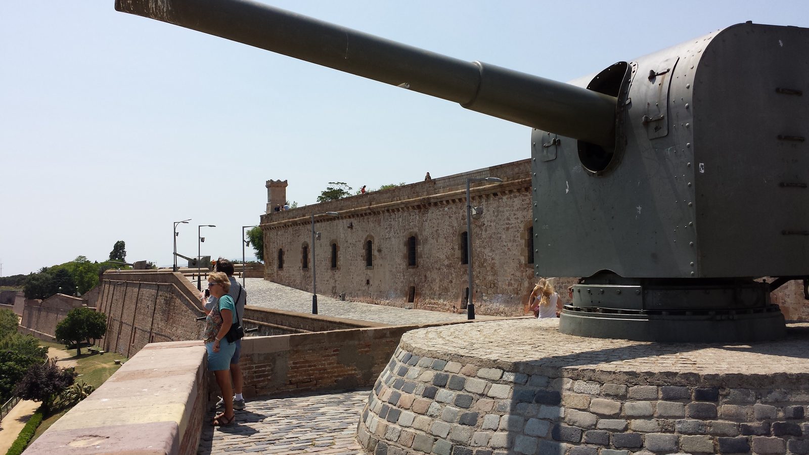 The fortress walls above Barcelona's harbor