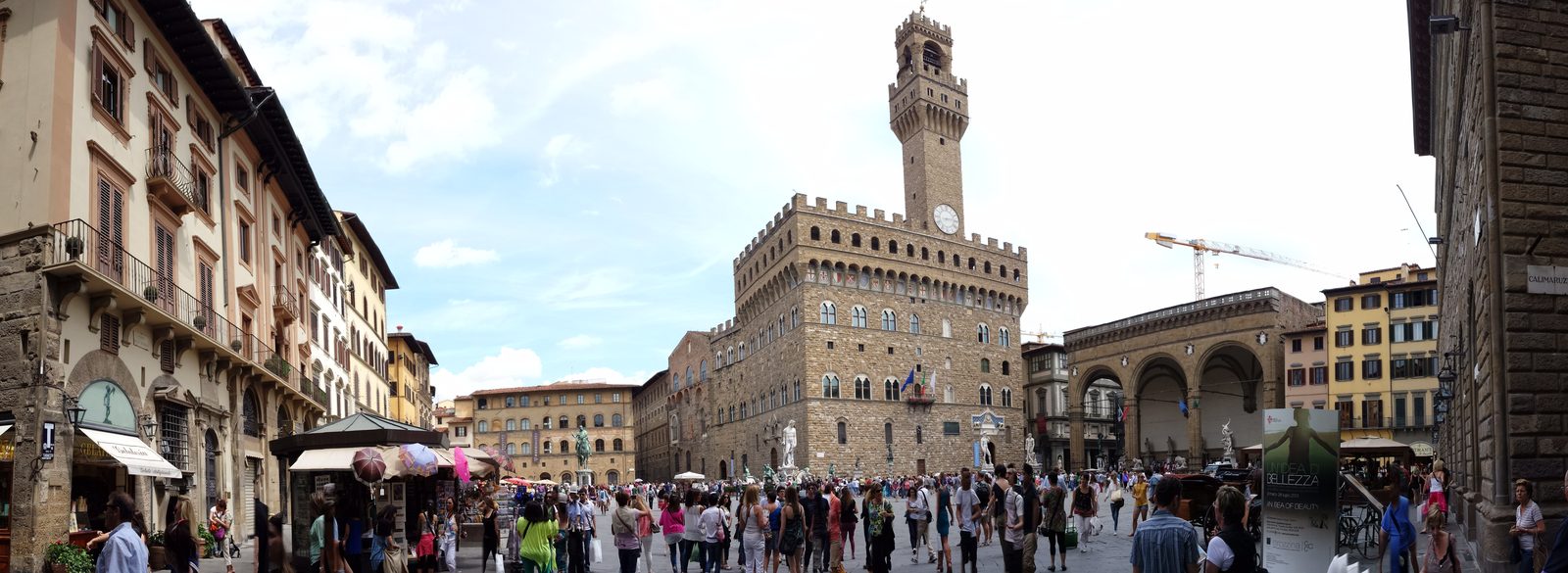 Crossing Piazza della Signoria again
