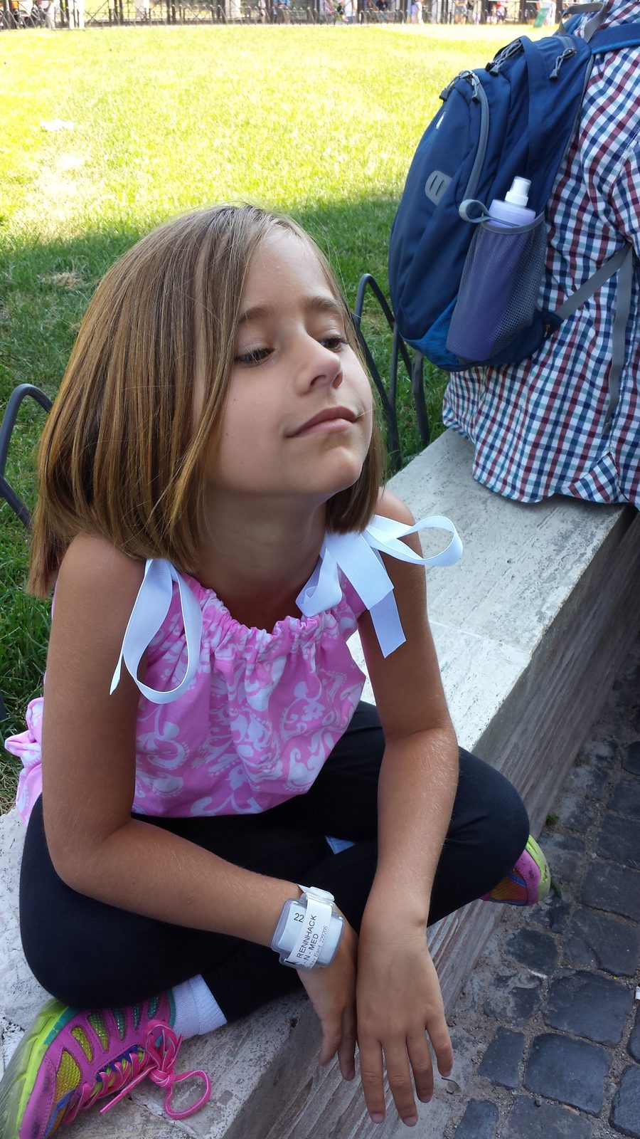 Lisa resting near the Colosseum grounds