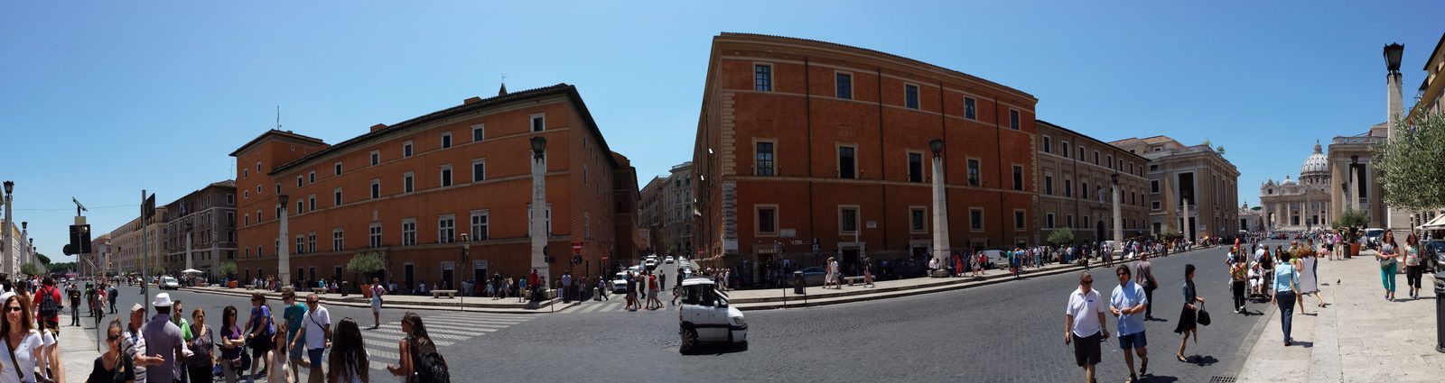 Crowds on the street outside the Vatican