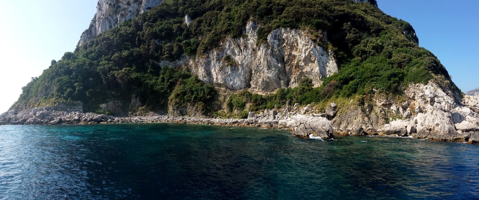 The cliffs of Capri from the boat