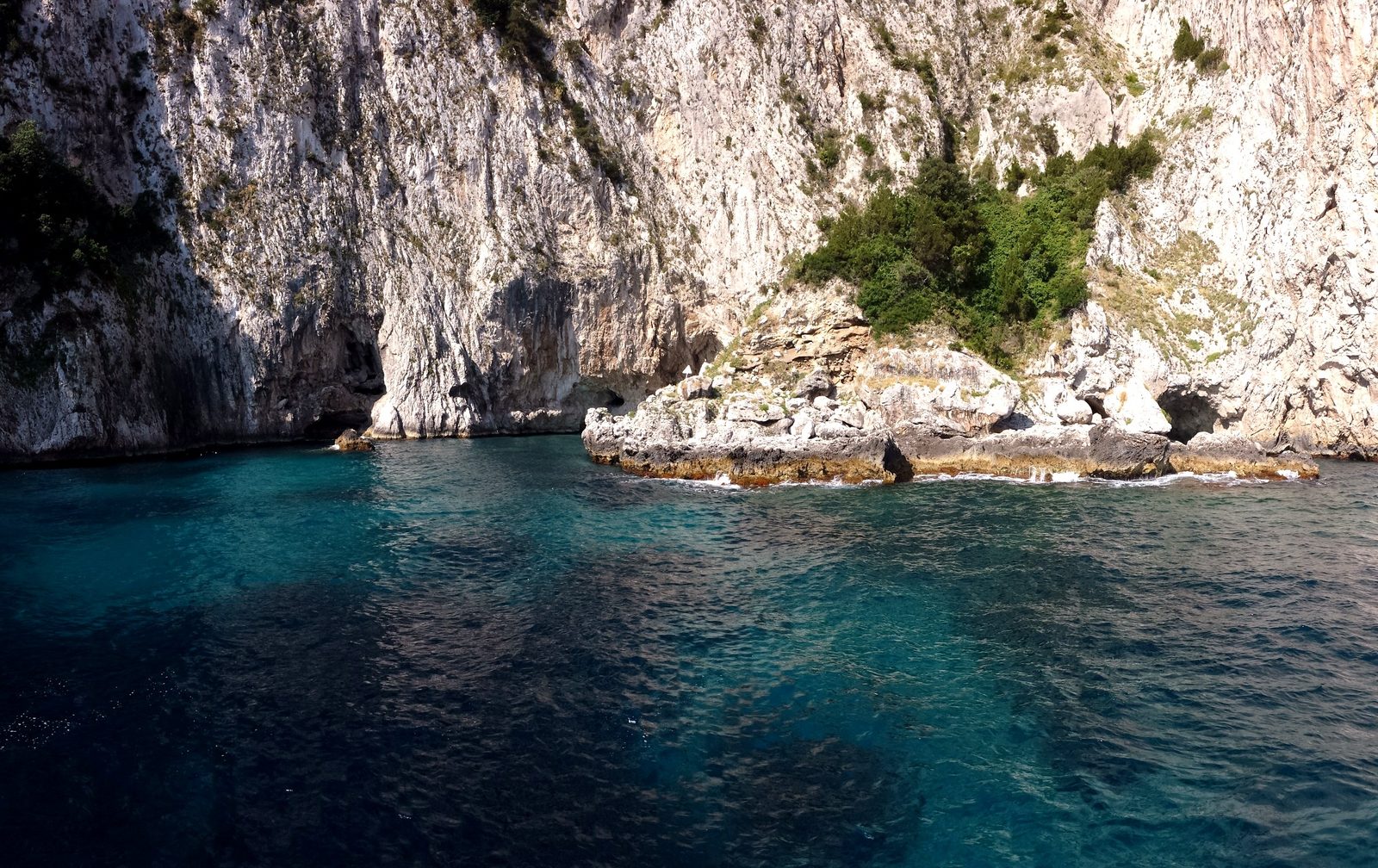 Sea caves along the cliffs of Capri