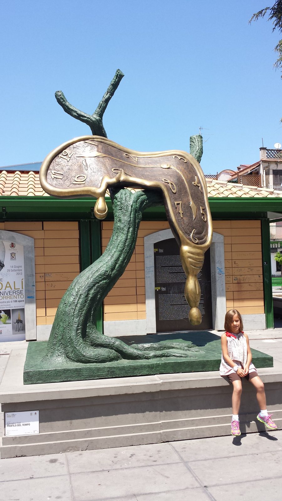 Lisa at Dali's Persistence of Memory sculpture