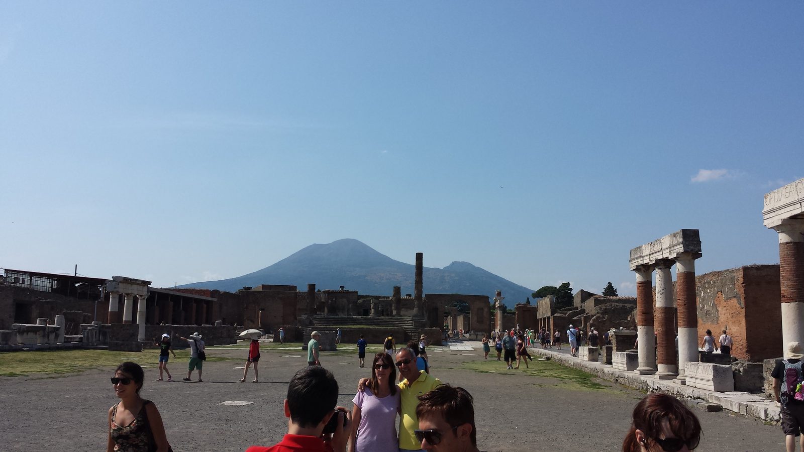 Vesuvius looming over the forum