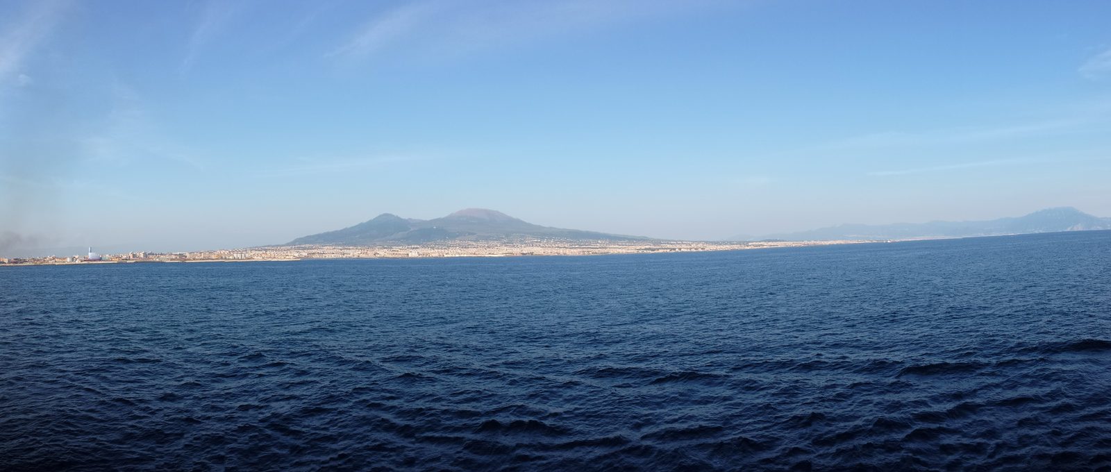 Mount Vesuvius across the bay that evening