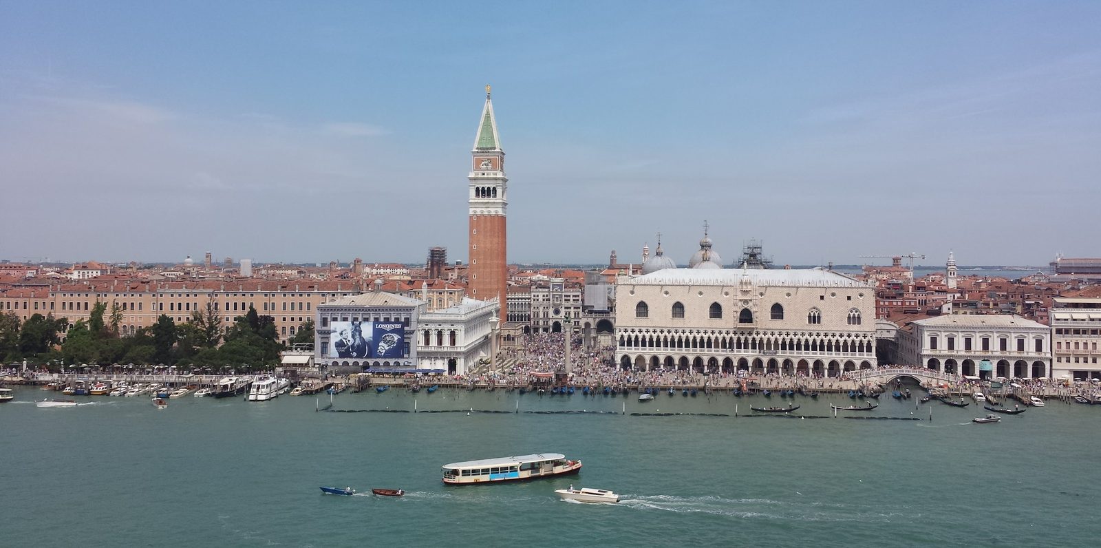 St. Mark's Square and the Campanile as we sailed in