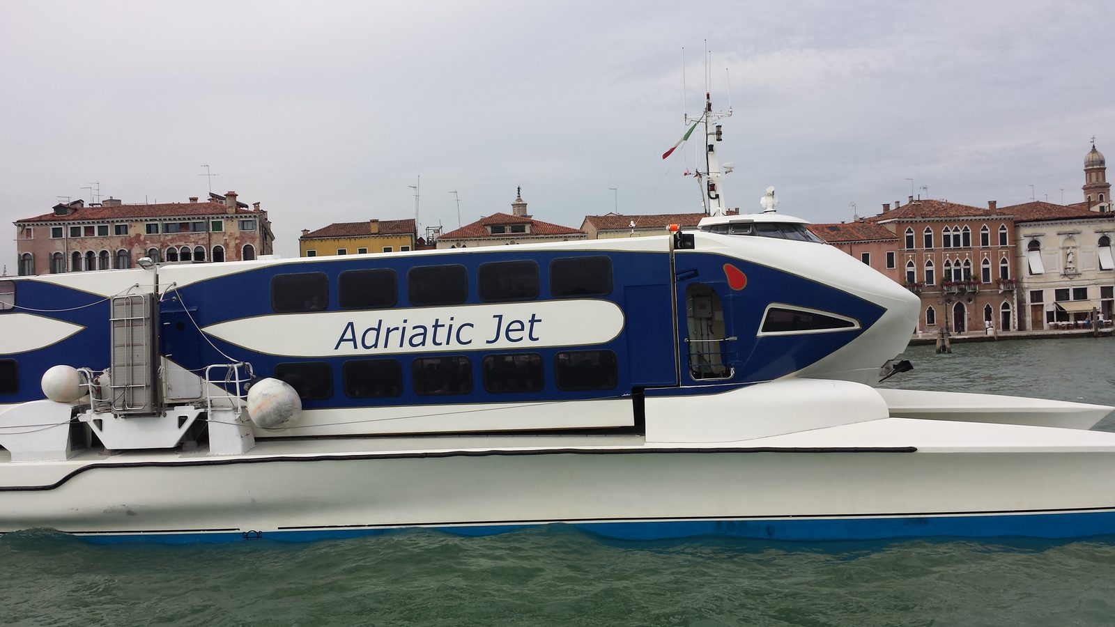 A water taxi out in the lagoon