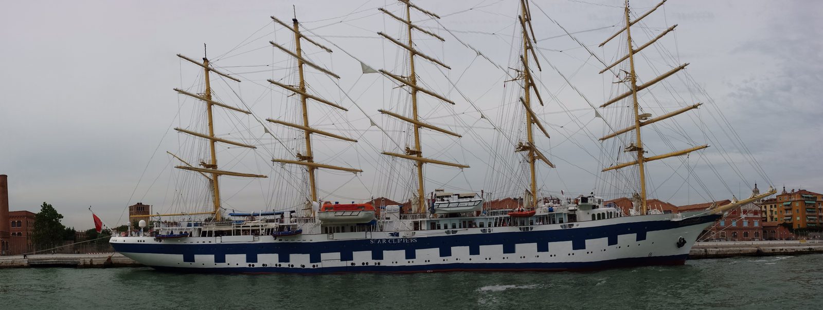 A tall ship in the harbor at Venice