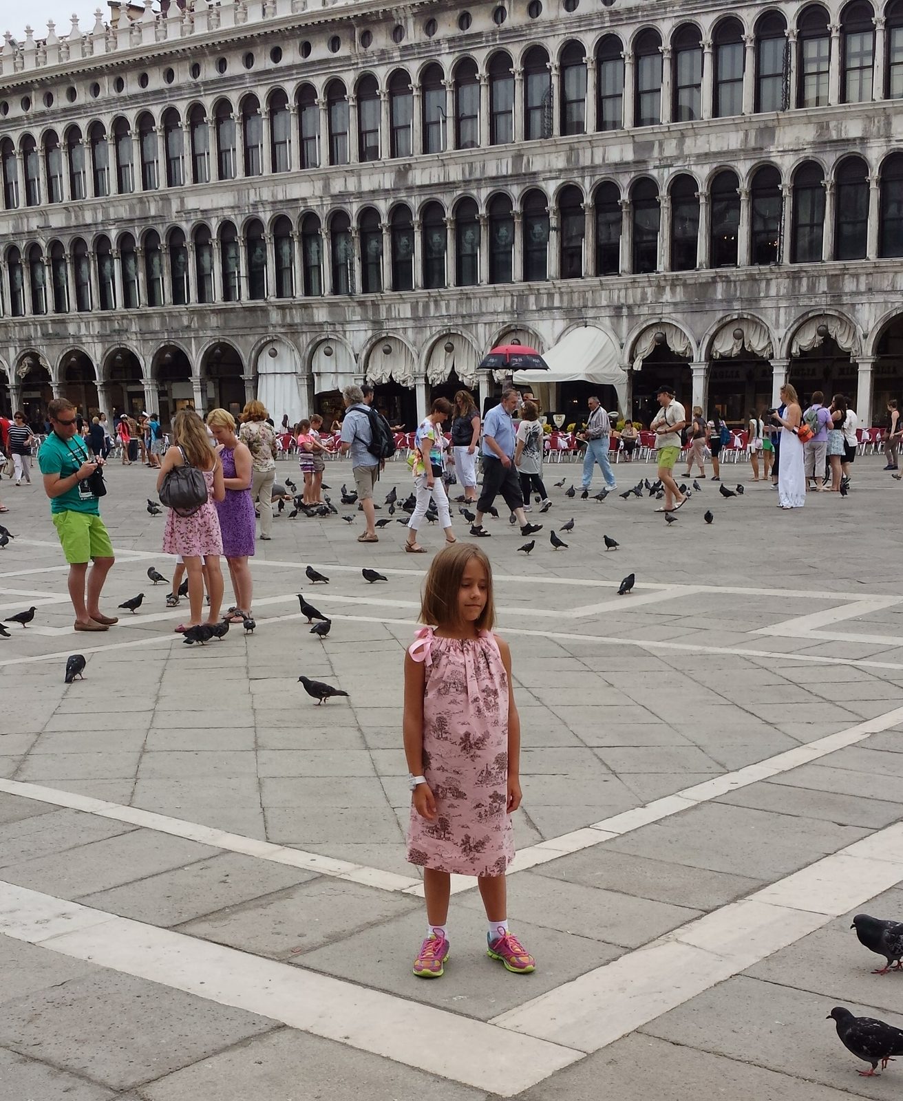 Lisa among the pigeons