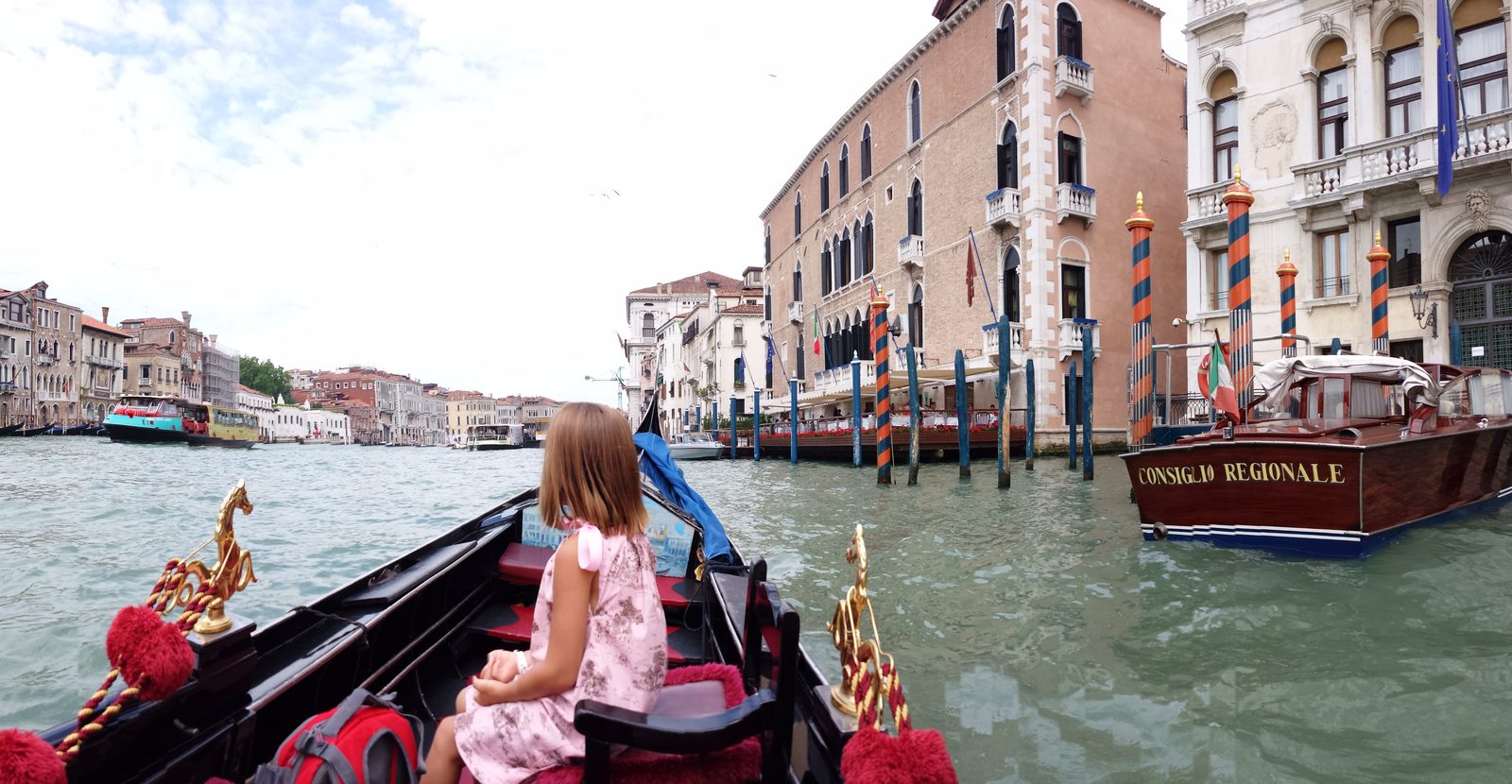 Lisa in our gondola on the Grand Canal