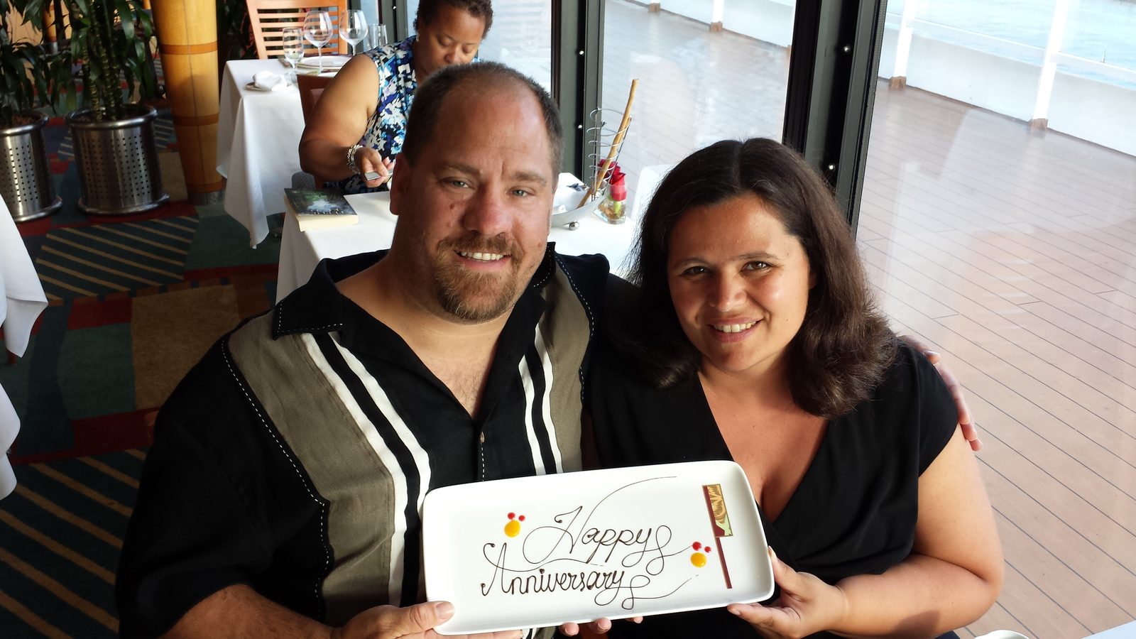 Kathy and me with our anniversary cake at Palo