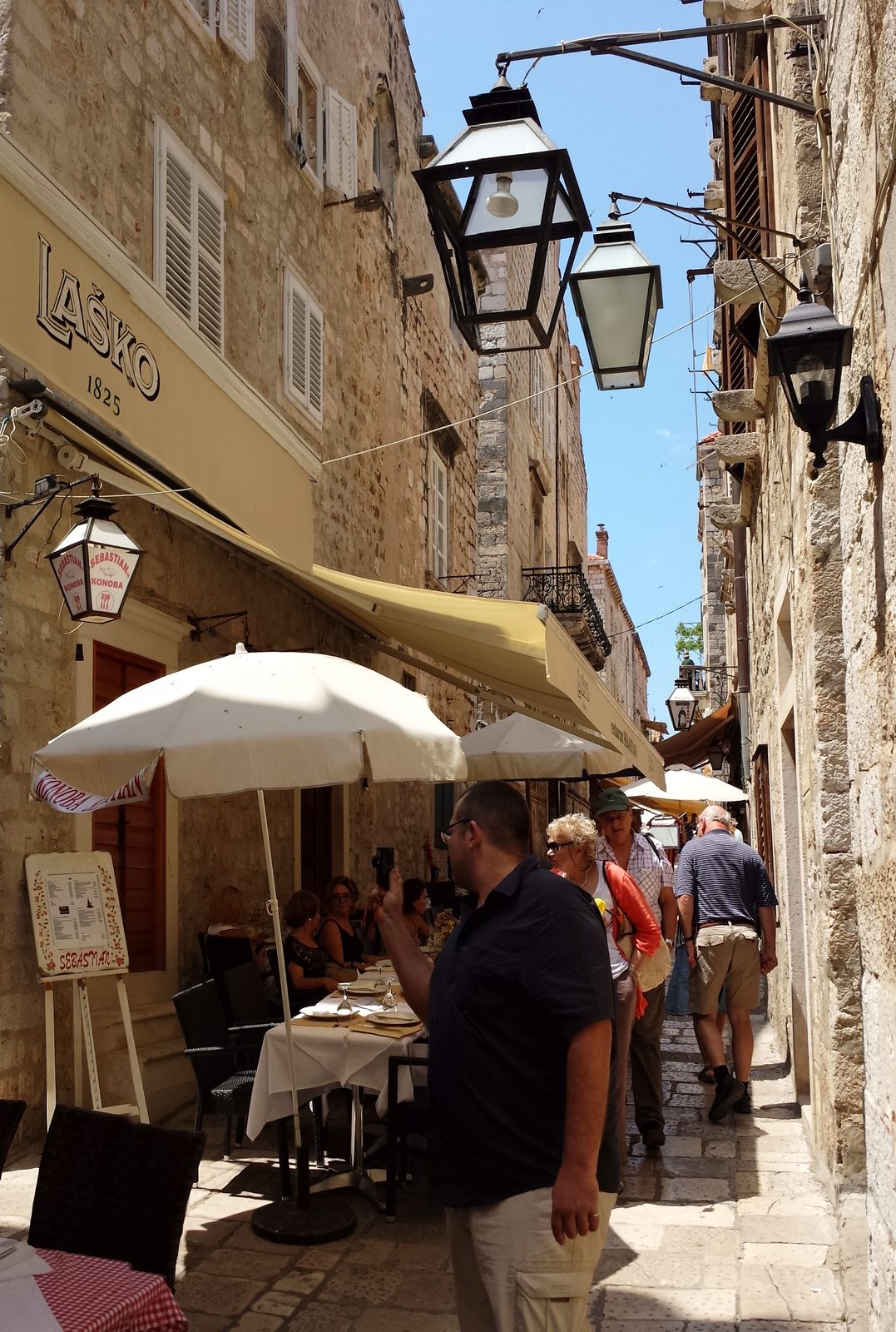 Sidewalk cafe on an Old Town street