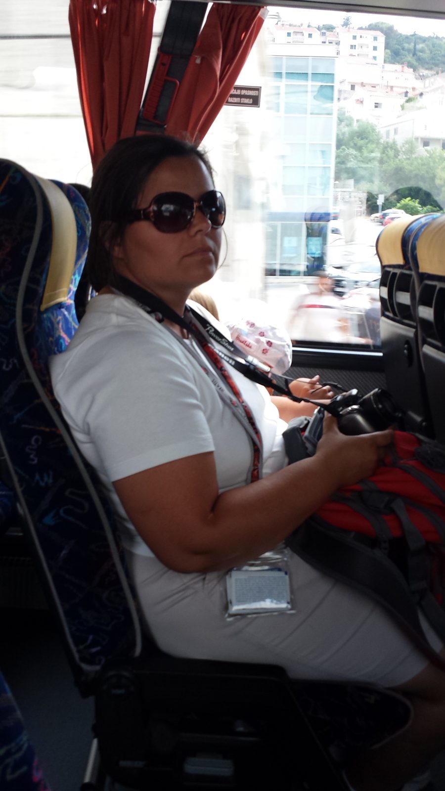 Kathy on our ride up to Srd Hill
