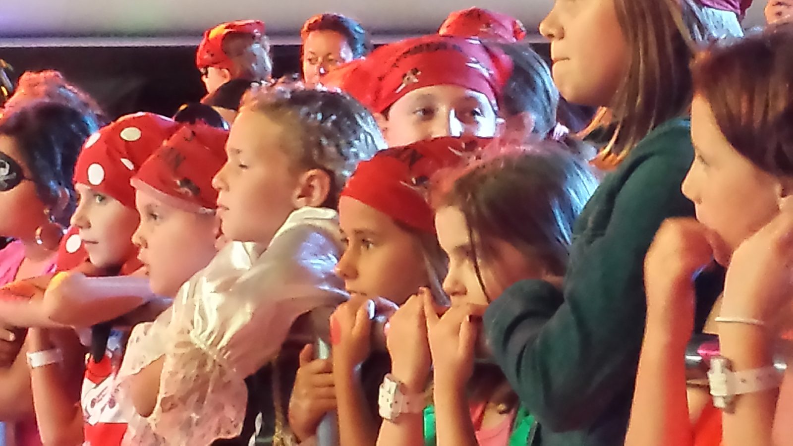 Kids in their pirate best at the deck party