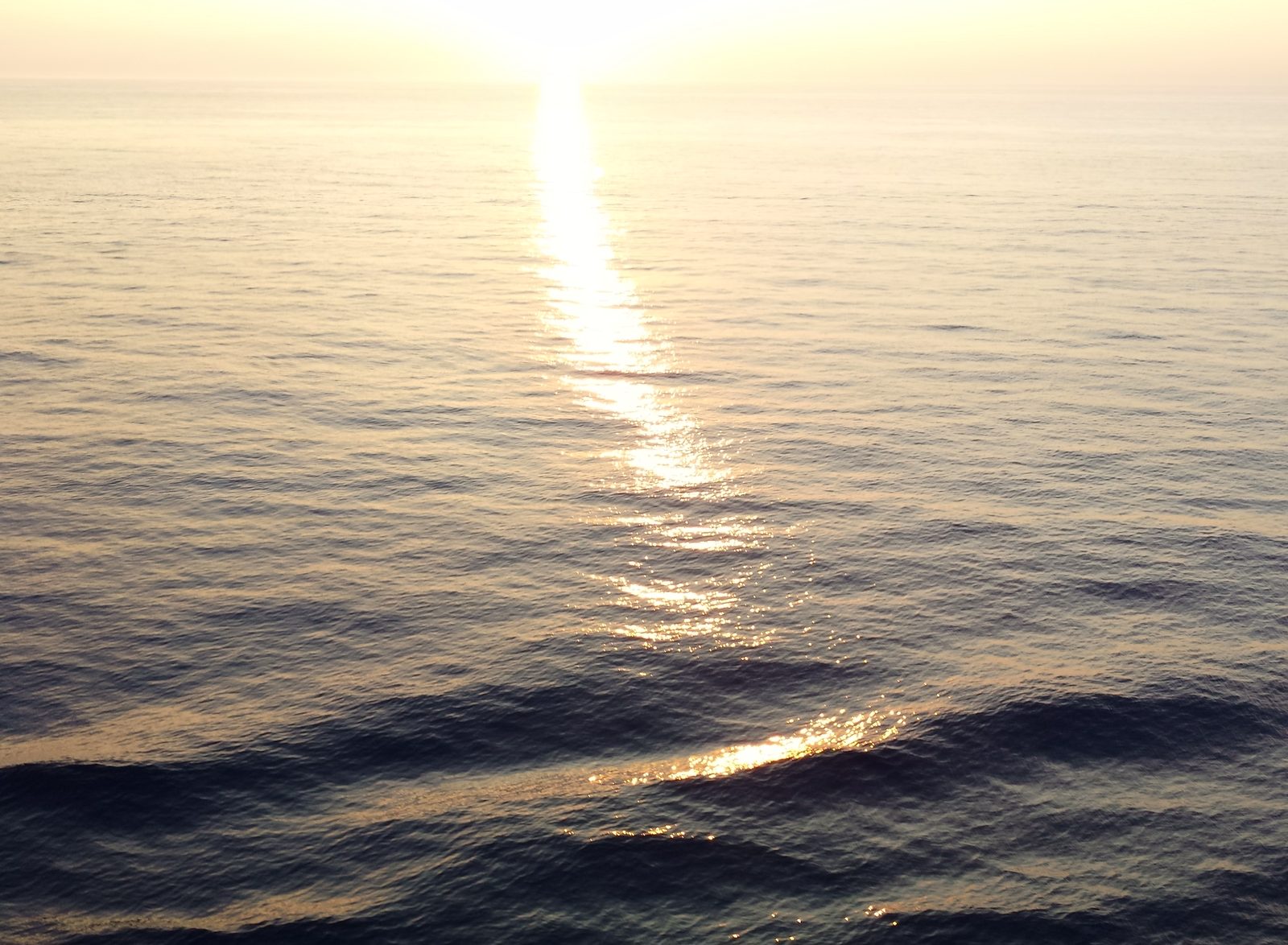 Sunset from the ship at sea