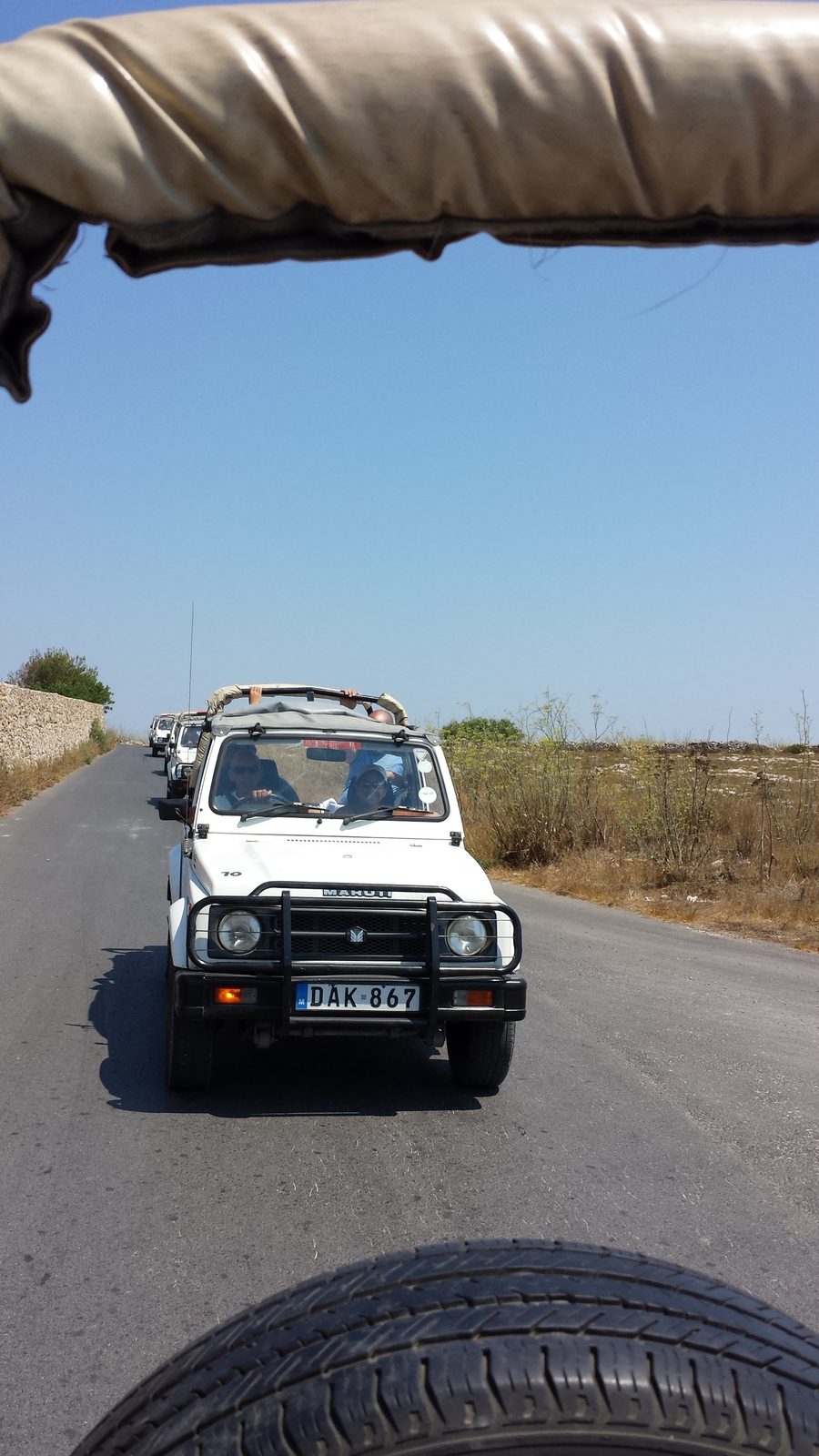 Our jeep on the road across Malta