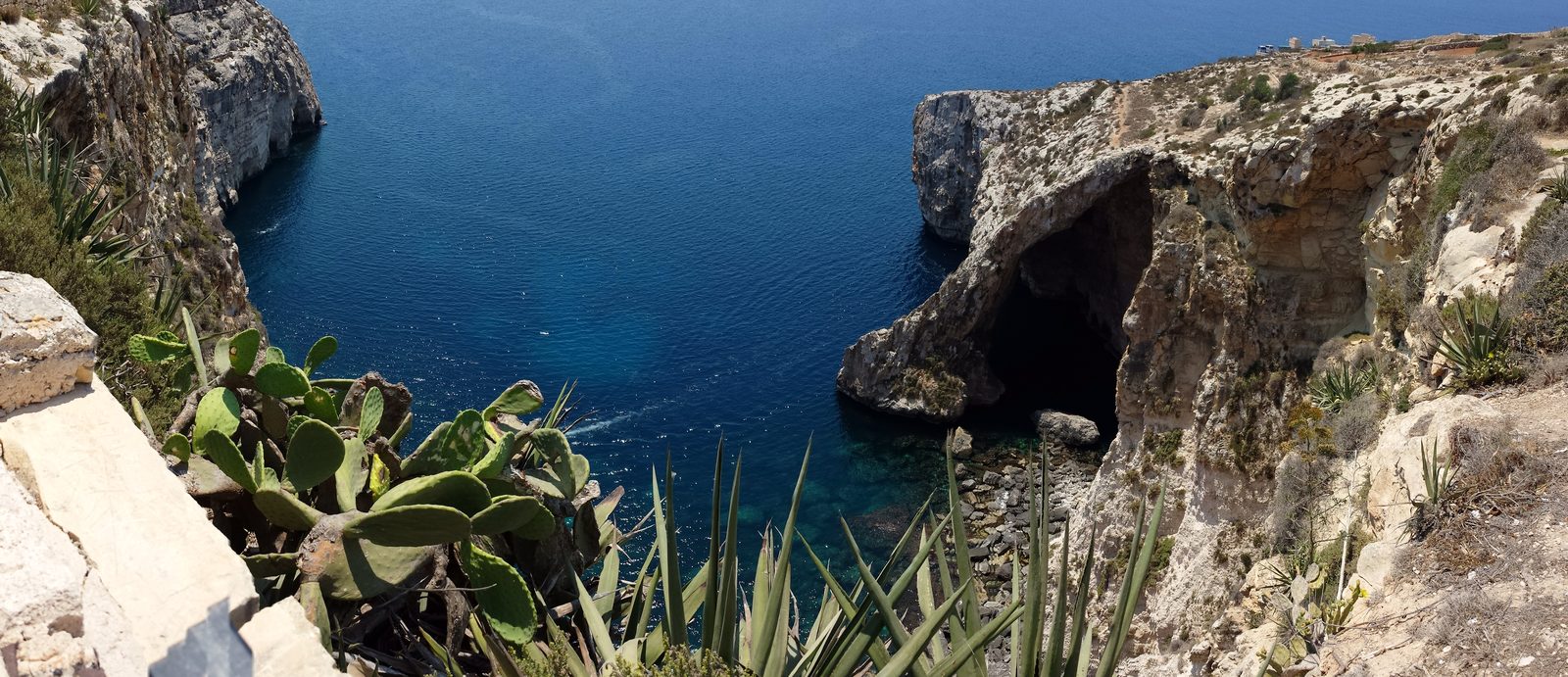 The Blue Grotto from above