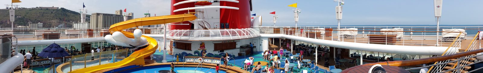 The pool deck aboard the Disney Magic