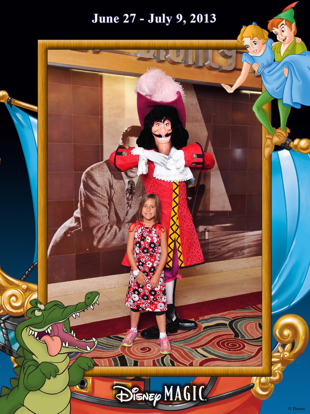 Lisa meets Captain Hook on the stairs