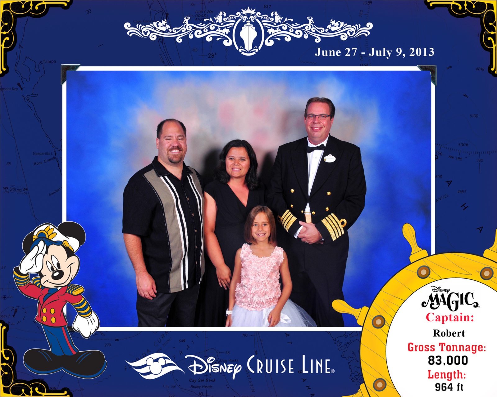 Michael, Kathy and Lisa with Captain Robert at the captain's reception