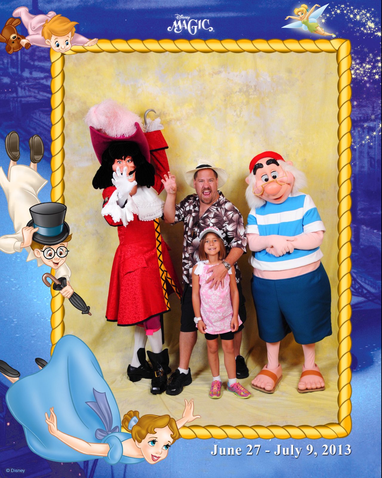 Captain Hook, Michael, Lisa and Mr. Smee