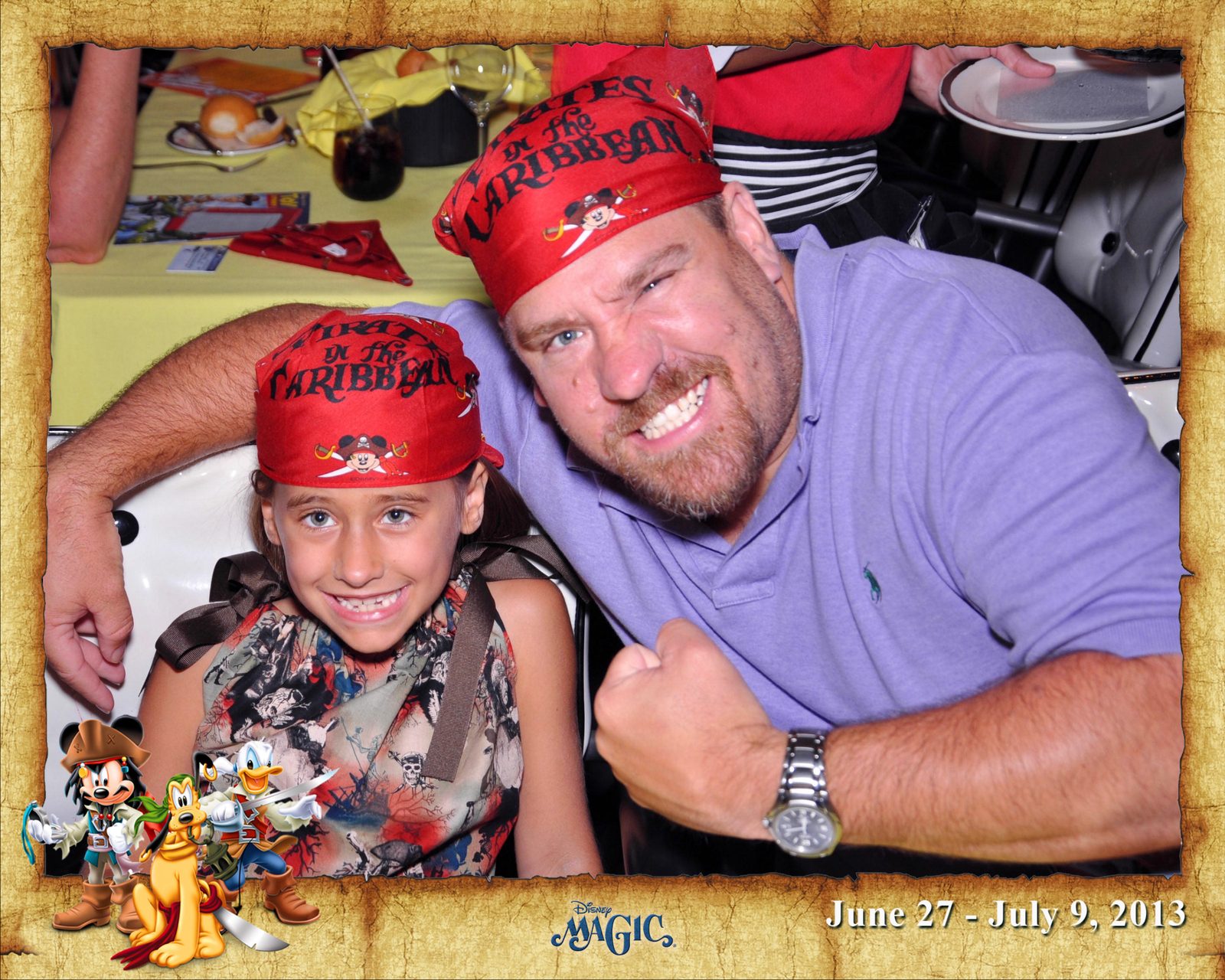 Lisa and Michael at Pirate Night dinner at Parrot Cay