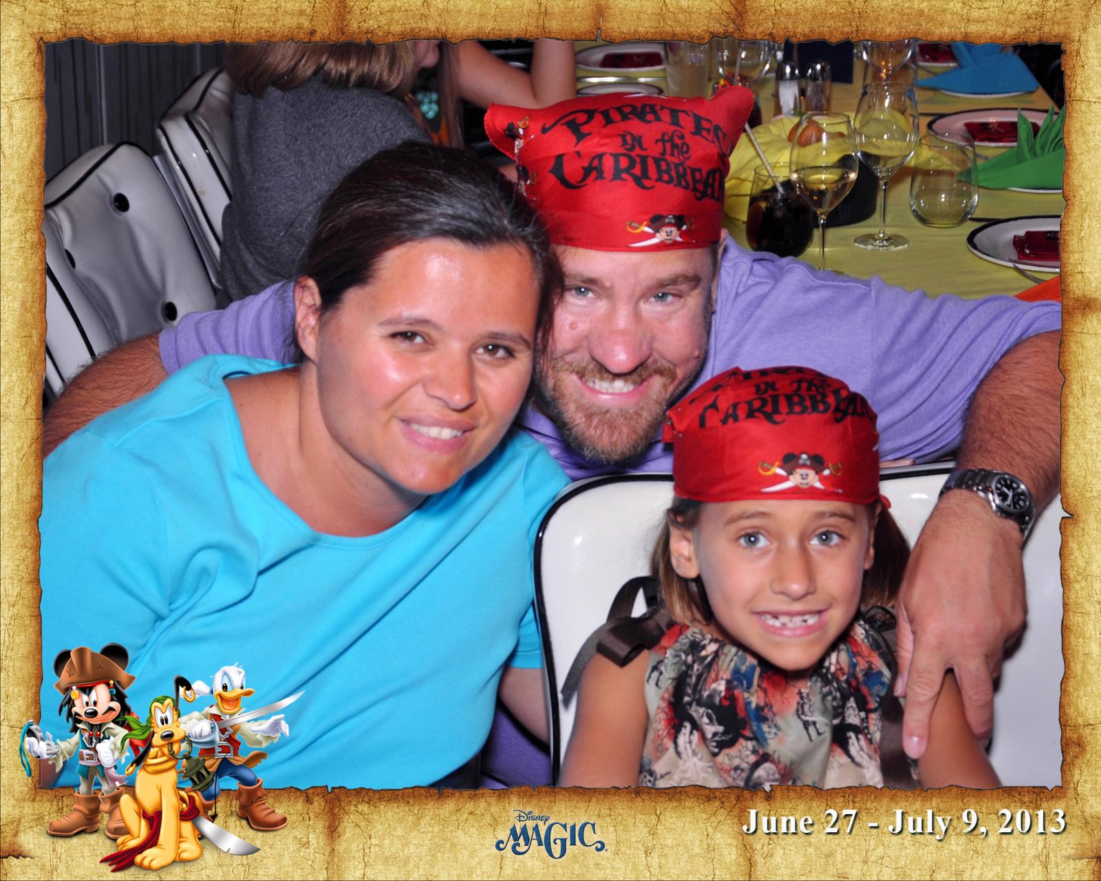 Kathy, Michael and Lisa at Parrot Cay on Pirate Night
