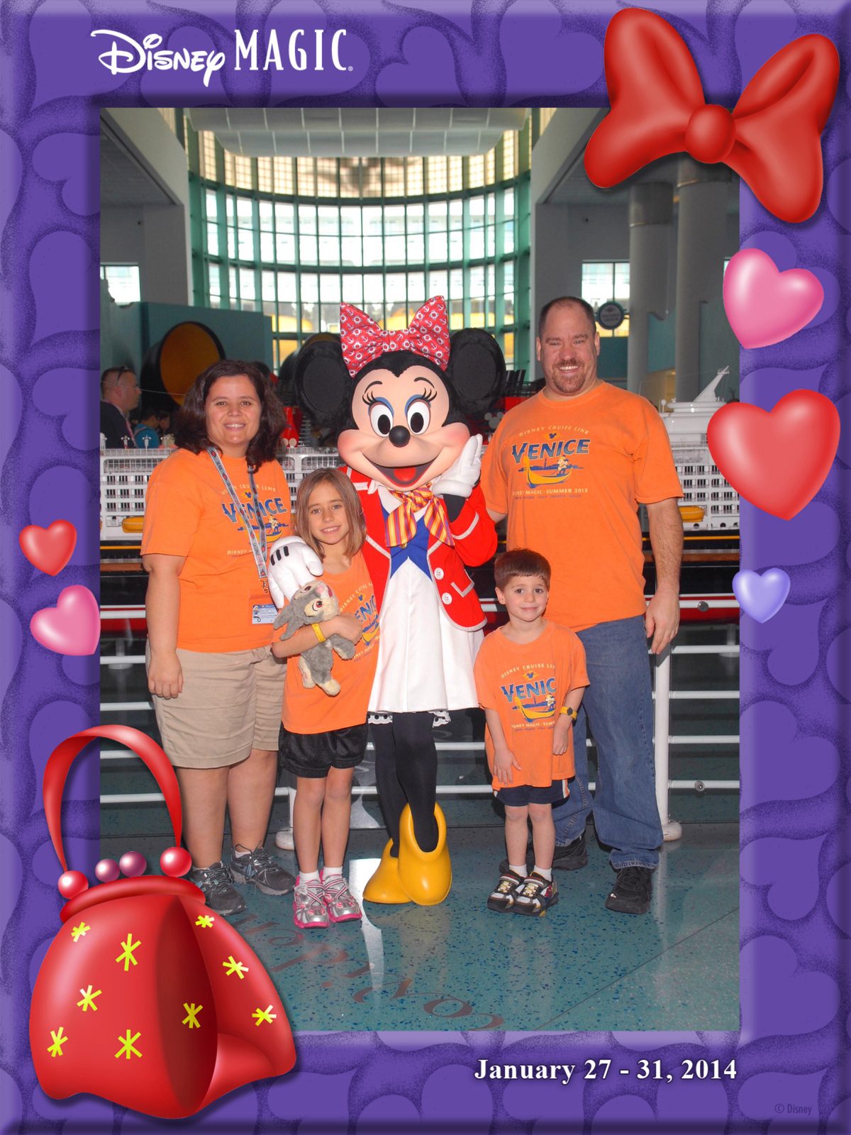 The four of us with Minnie Mouse aboard ship