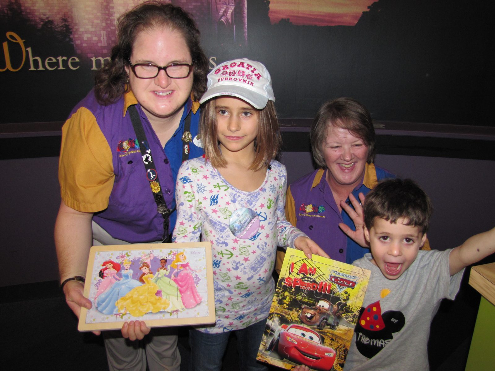 Lisa and Thomas show off their puzzels
