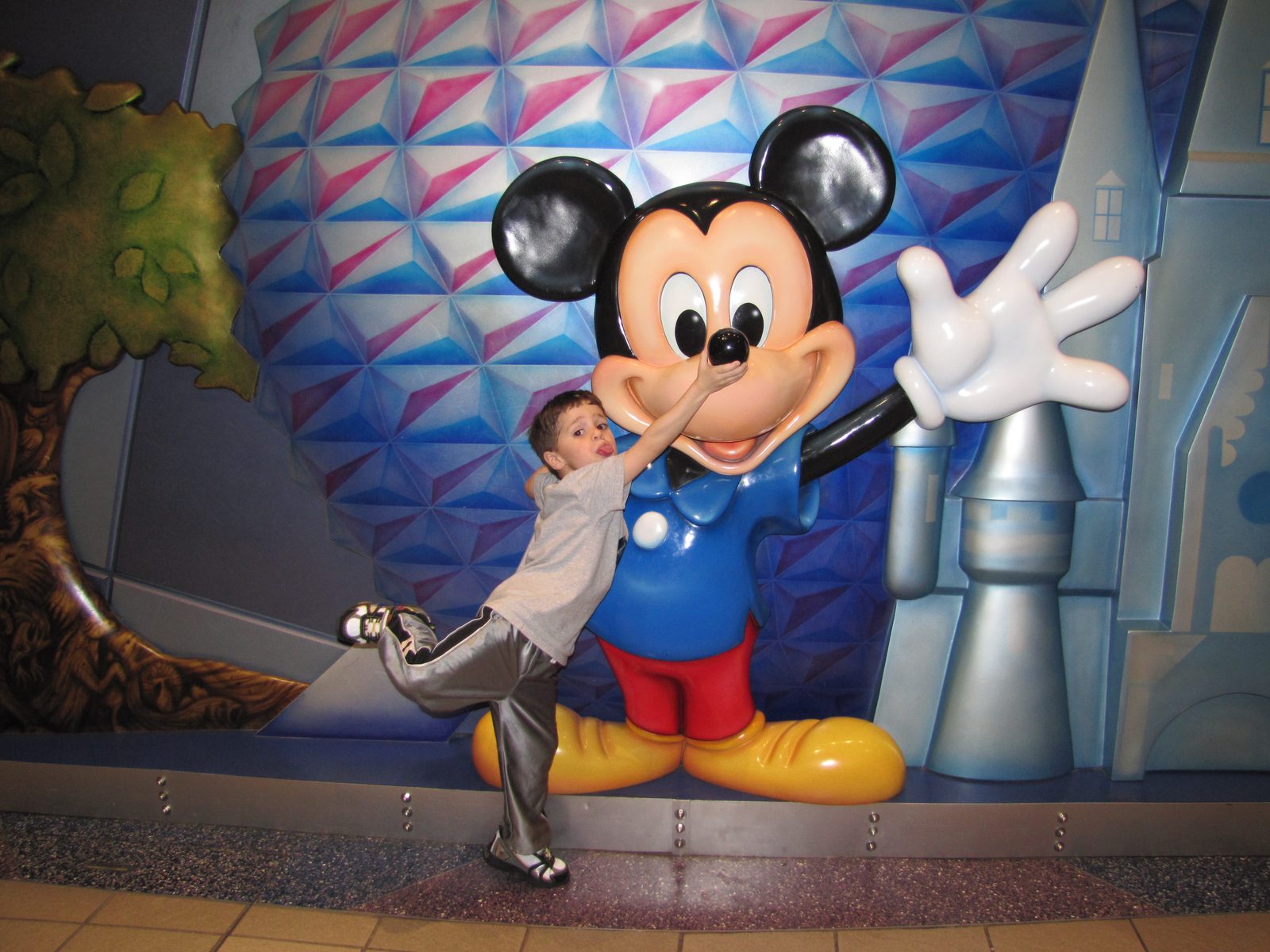 Thomas getting cheeky with Mickey's nose