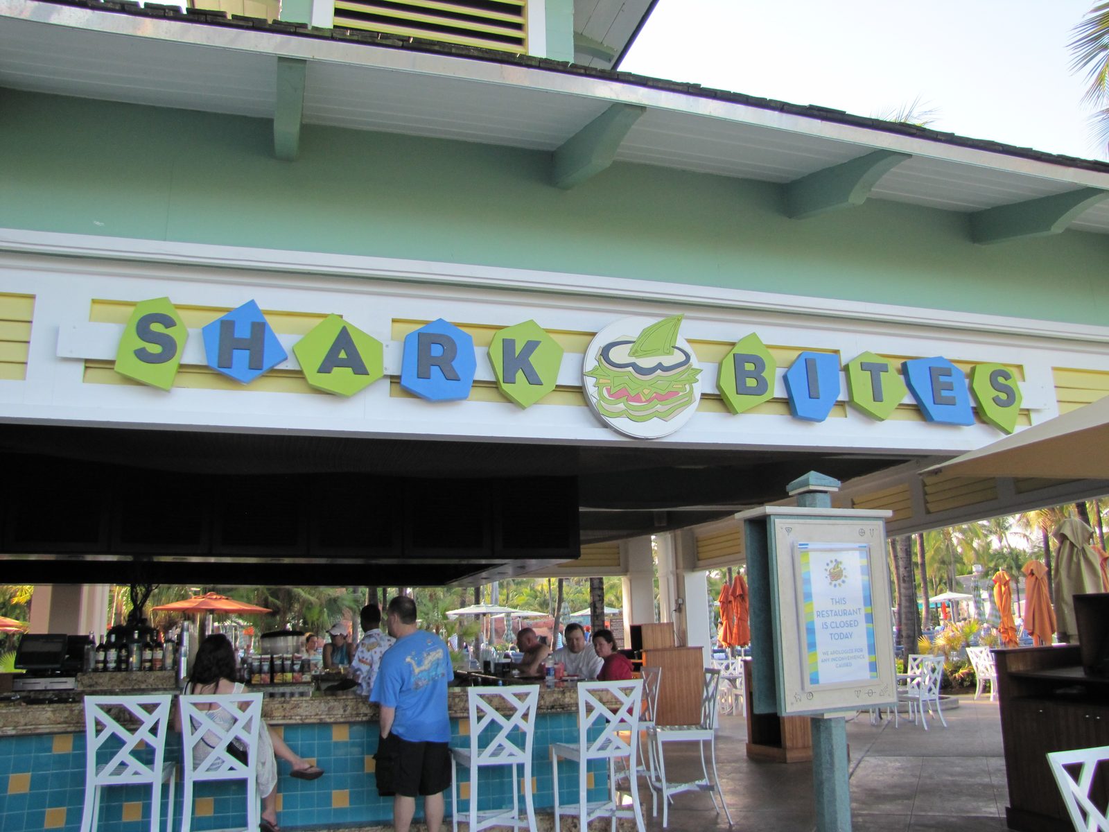 The Shark Bites Grille sign at Atlantis