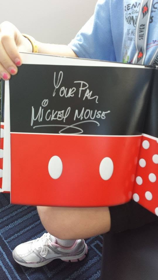 Our first autograph, from Mickey Mouse