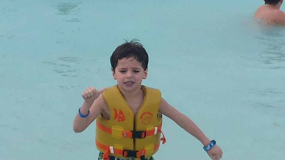 Thomas wading in at Castaway Cay
