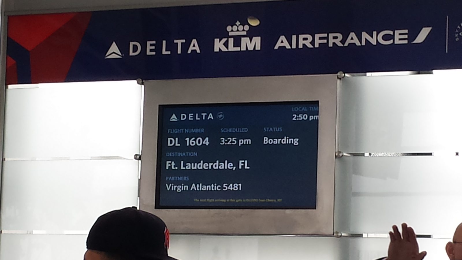 Boarding call for our Delta flight to Fort Lauderdale