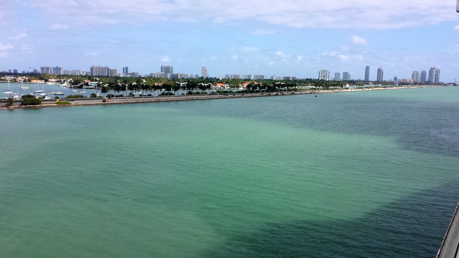 The Miami skyline from the ship