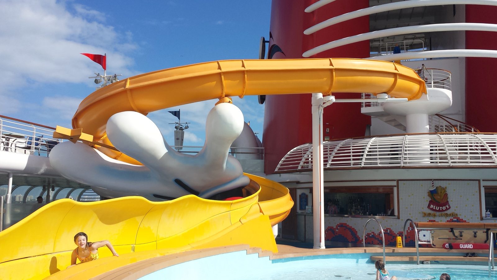 The Mickey hand waterslide on the Wonder