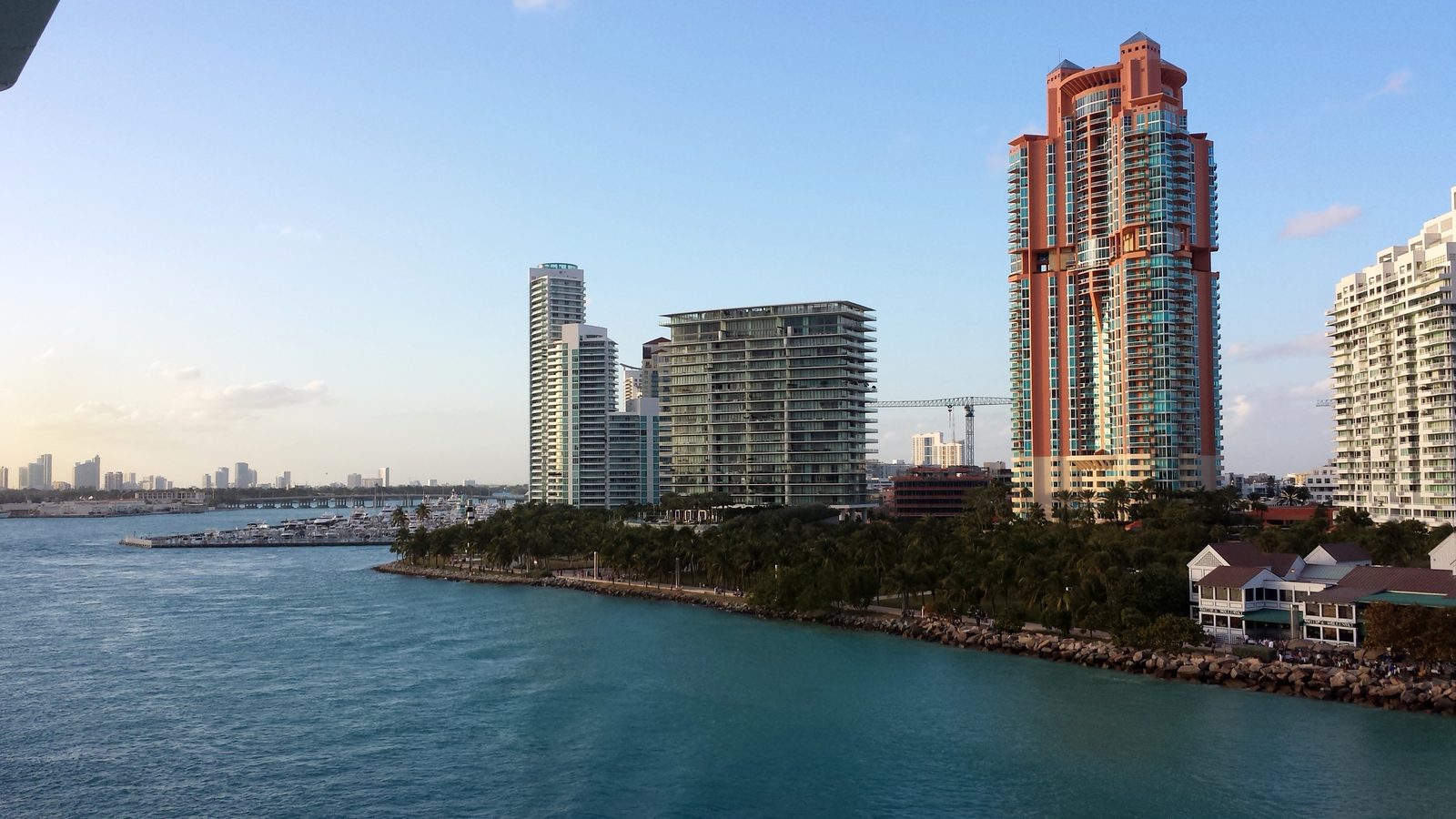 Waterfront towers as we leave Miami