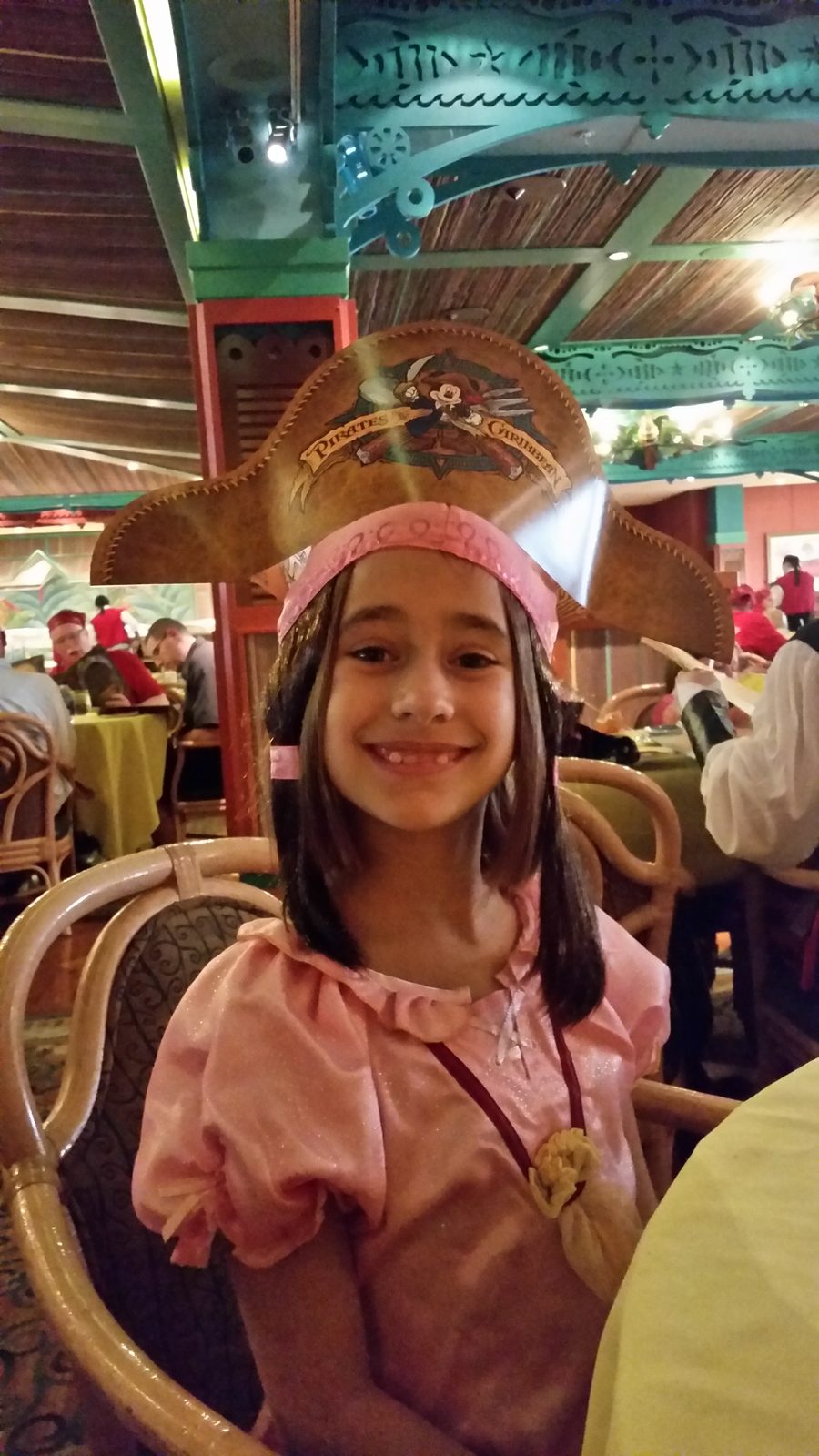 Lisa all smiles in her pirate costume