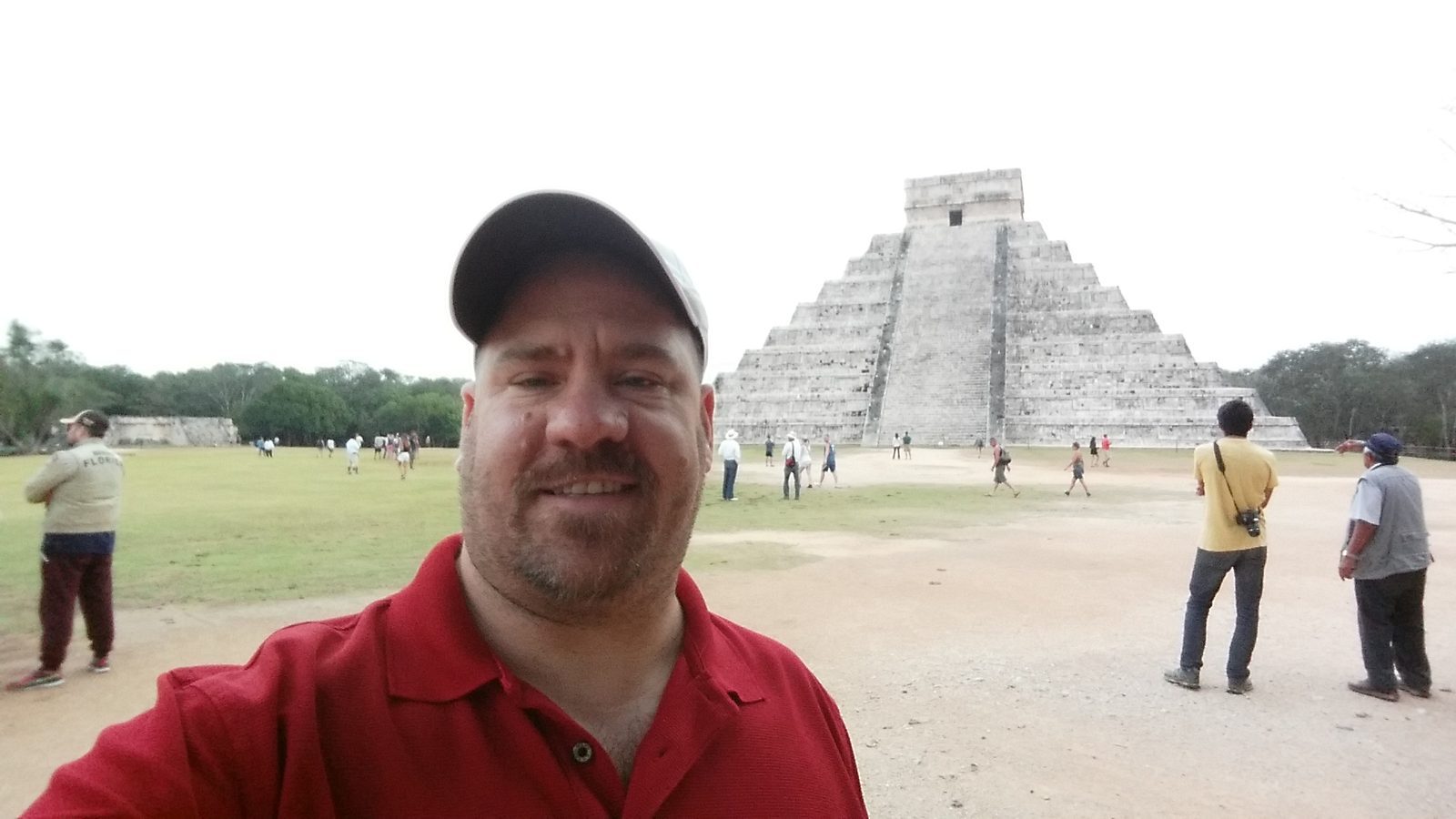 Me at El Castillo, selfie before the crowds
