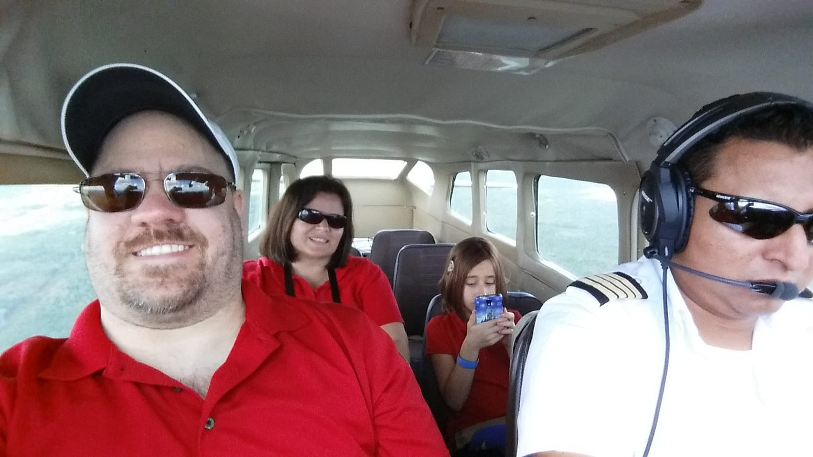 Kathy, Lisa and me on the flight back to Cozumel