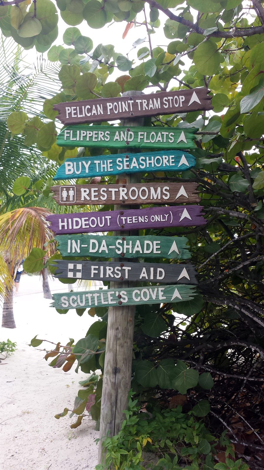A wayfinding sign at Pelican Point