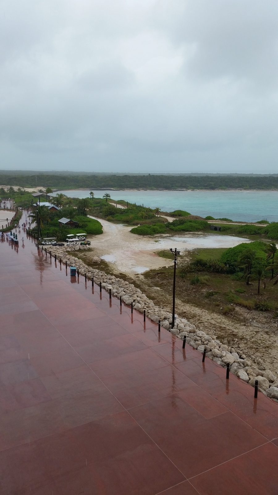 Rain over the pier at Castaway Cay