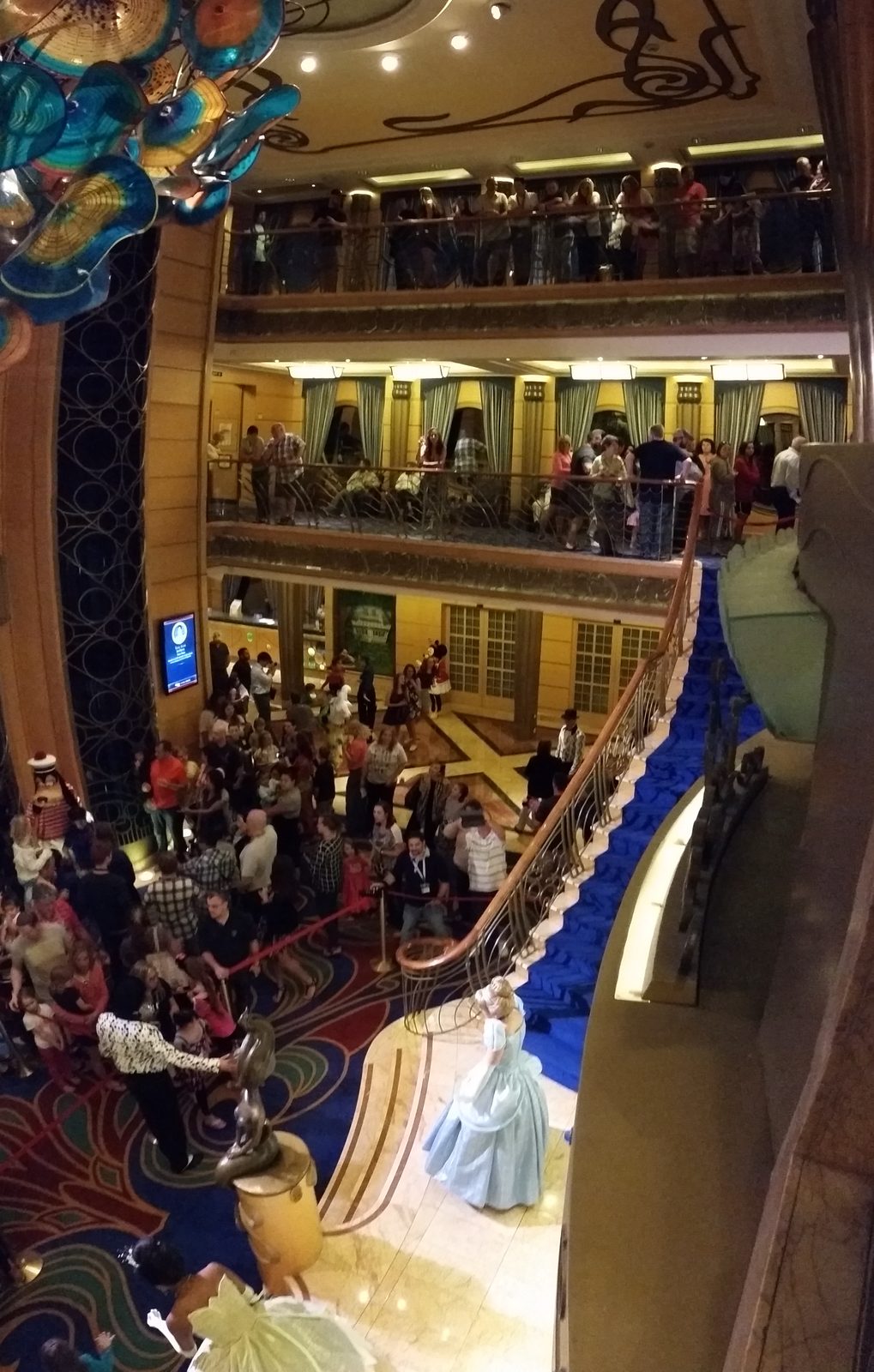 Princess Gathering in the Lobby Atrium with Cinderella and Tiana