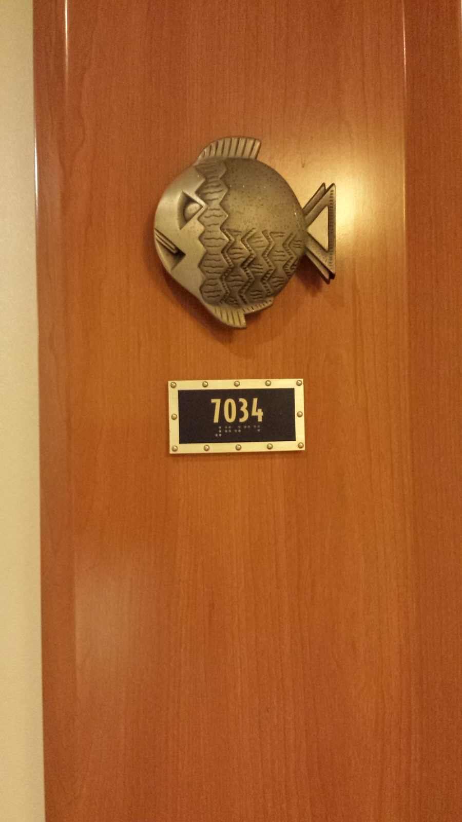 Our stateroom door, 7034
